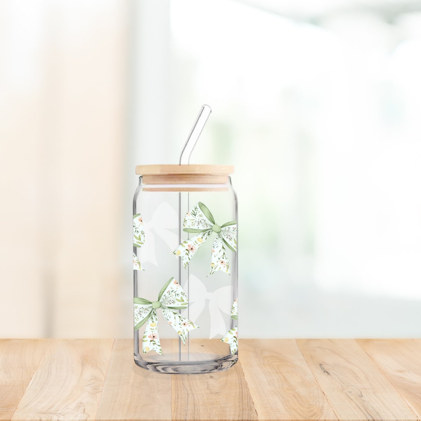 Floral Bow Glass